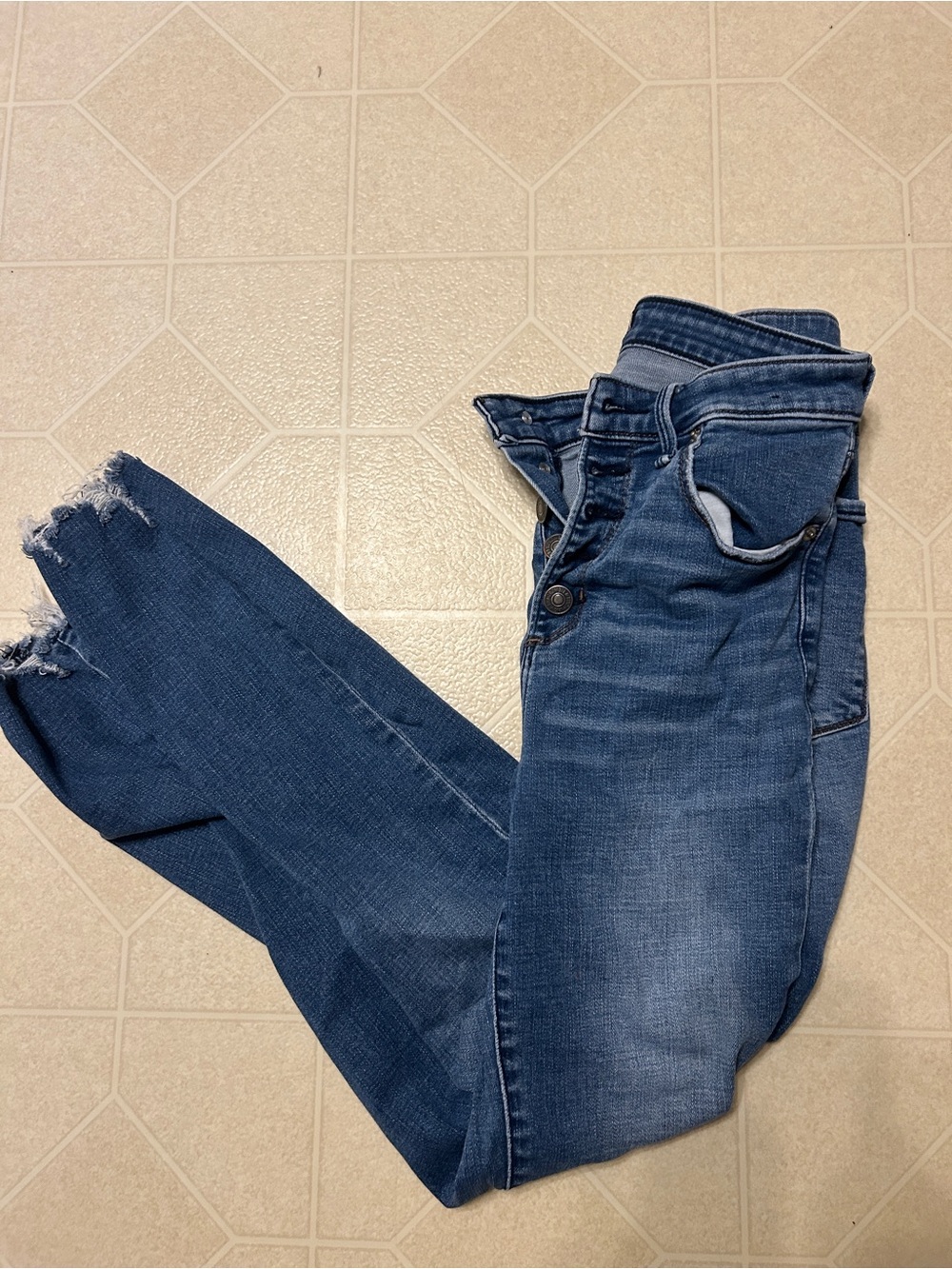 Abercrombie & Fitch Medium Blue Distressed Skinny Jeans